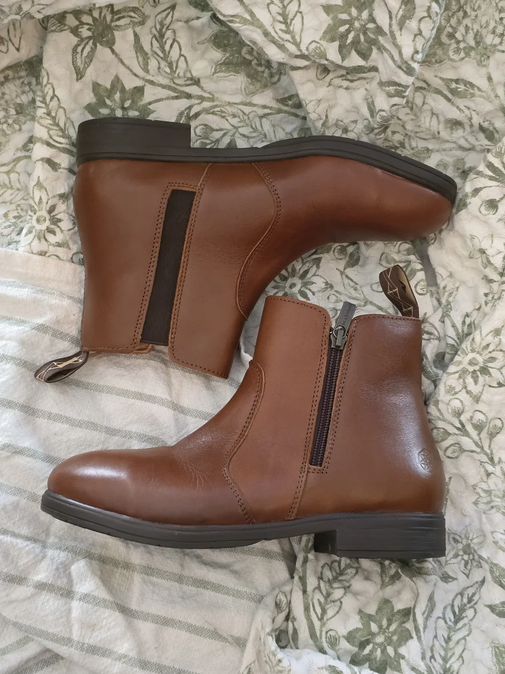 Women’s Tan 7.5 Xena Ankle Boots - Smooth Pull-On Booties